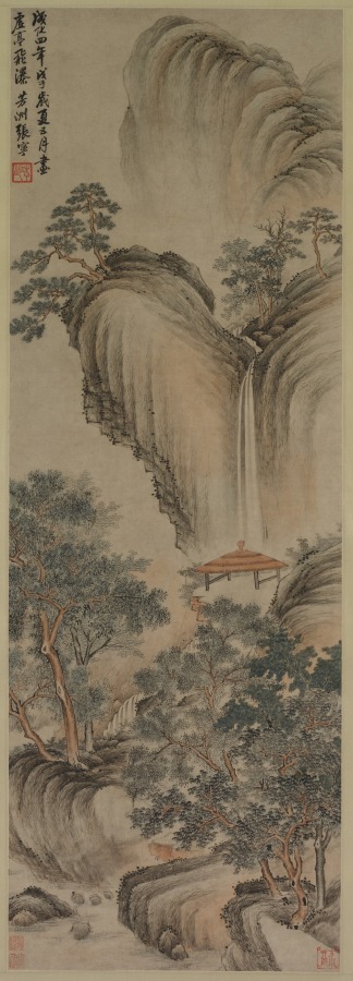 Zhang Ning《Empty Arbor and Rapid Waterfall》（クリーヴランド美術館蔵）