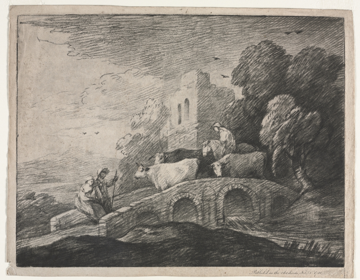 Wooded Landscape with Herdsmen Driving Cattle