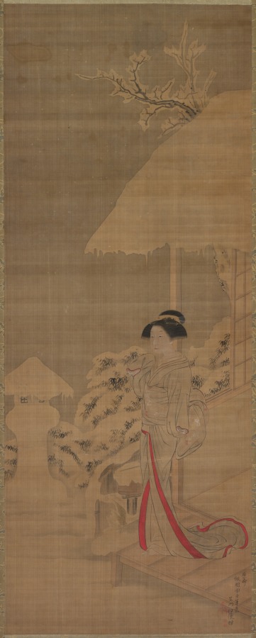 Shiba Kōkan《Beauty (Bijin) in the Snow》(クリーヴランド美術館蔵)
