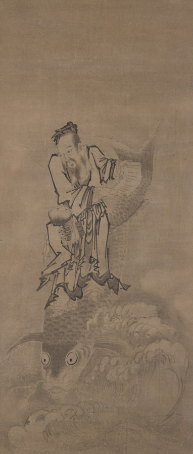 Hotei with Daoist Immortals: Immortal Riding Carp