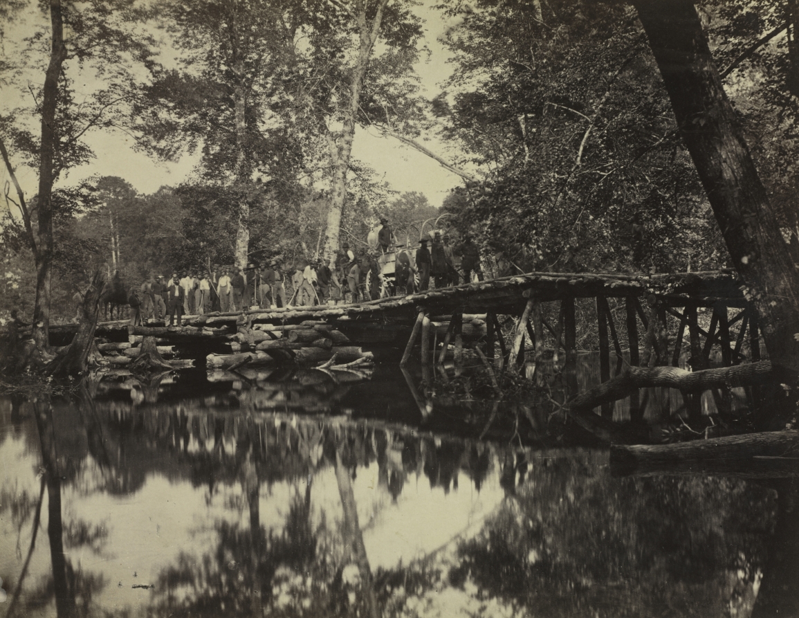 David B. Woodbury《Military Bridge, Across the Chickahominy, Virginia》（クリーヴランド美術館蔵）