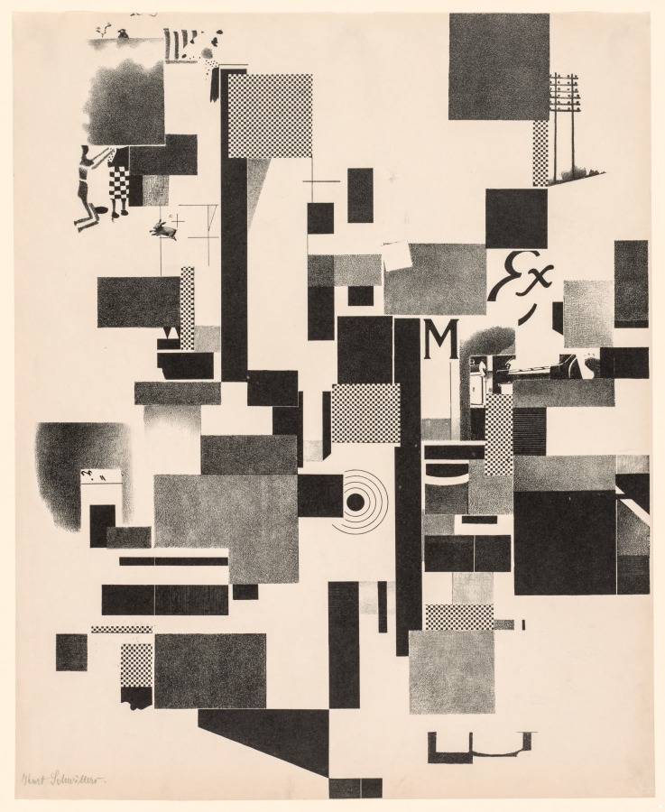 Kurt Schwitters《Merz 3 Portfolio:  Plate 1》（クリーヴランド美術館蔵）