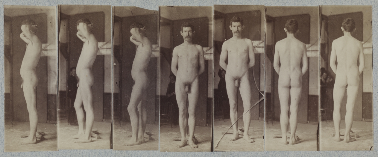 トマス・エイキンズ《Photographs of a Standing Male Nude Model ("Joseph Smith")》(クリーヴランド美術館蔵)