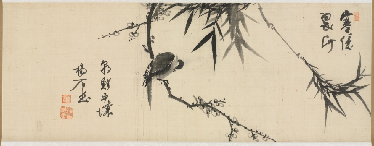 梅樹に眠る鳥