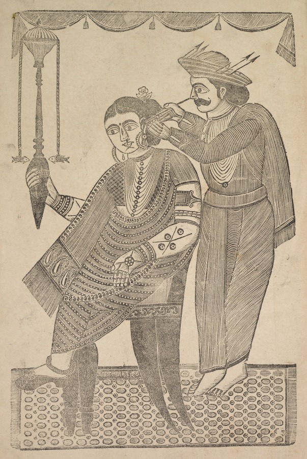 A Barber Cleaning the Ear of a Courtesan