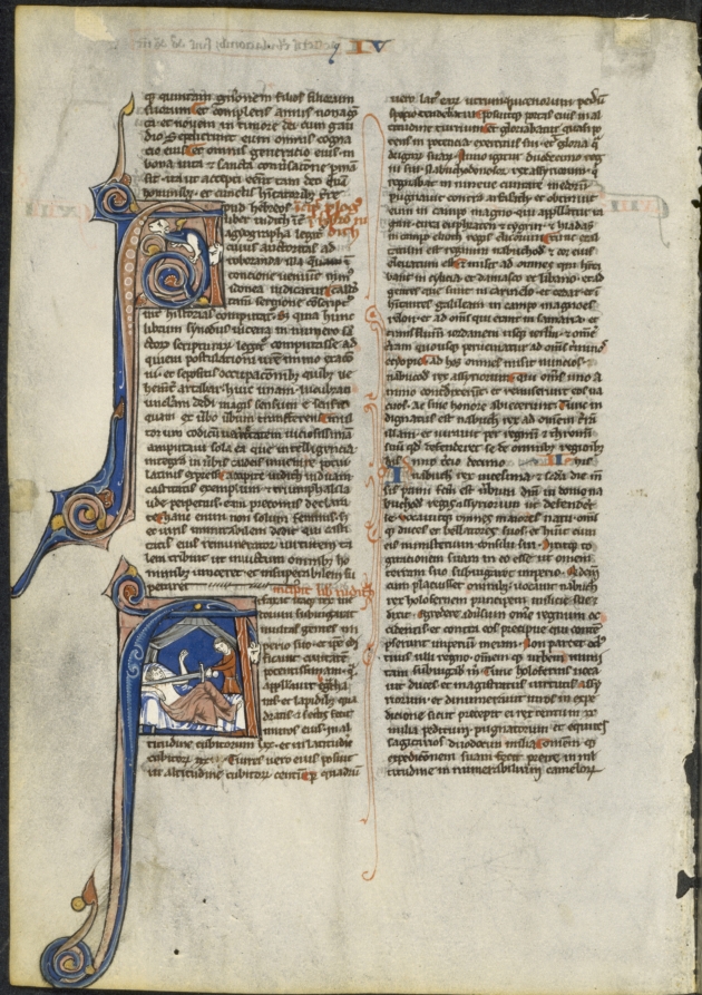 Leaf from a Latin Bible: Initial A and Initial A: Judith Beheading Holofernes