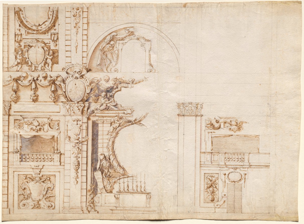 Study for the "Essequie" Conducted in San Lorenzo, Florence, in 1637 in Honour of Holy Roman Emperor Ferdinand II