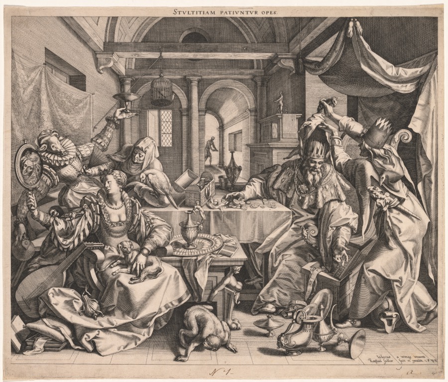 Stultitiam patiuntur opes (Wealth permits Stupidity), or, Allegory of Wealth, Lust, and Stupidity