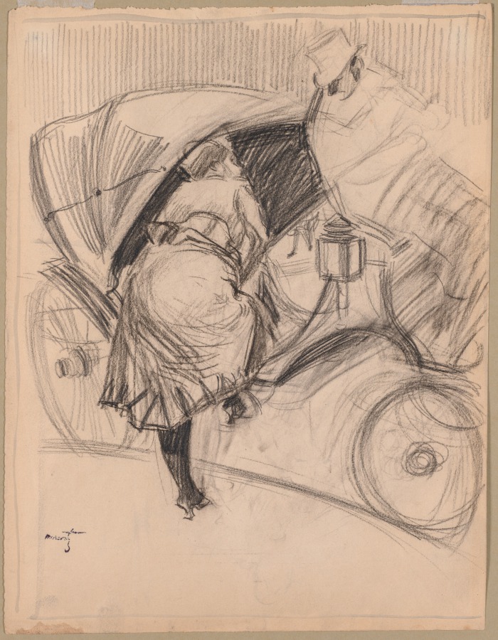 Woman Entering a Fiacre (recto)