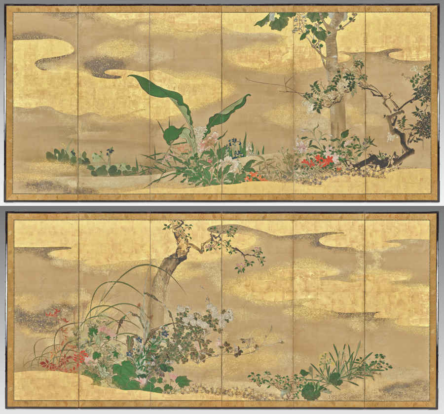 四季花木図