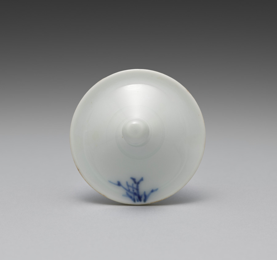 急須の蓋(中国山水図の茶器揃より)