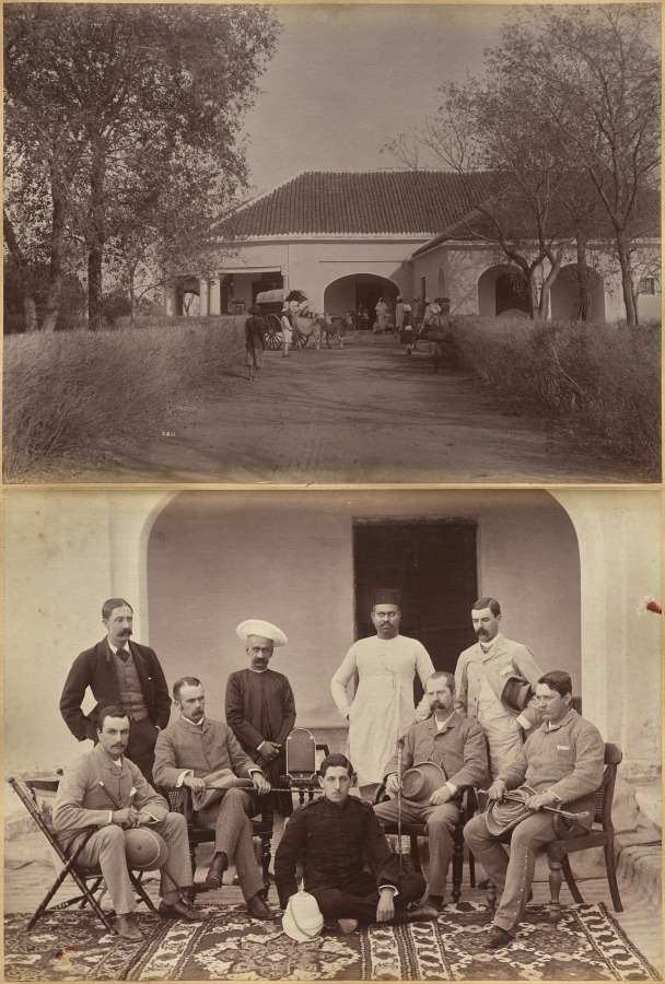 Civil officers at Jhansi (recto); Mr. William's House, Jhansi (verso)