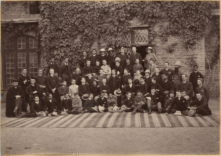 Middle Class Students and Staff, Bishop Cotton School, Shimla (verso)