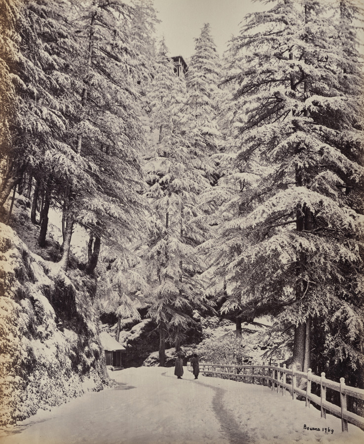Shimla. View on the Mall in Winter