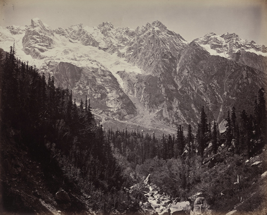 Scene in the Upper Himmalayahs. View in the Manga Valley
