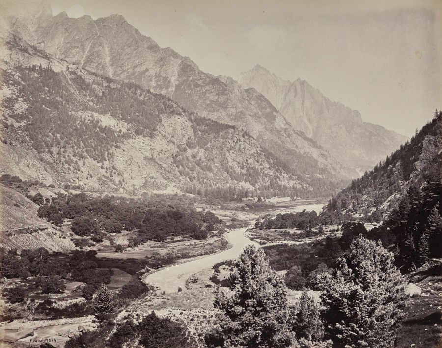 The Upper Himmalayahs. View in the Buspa Valley from Sangla