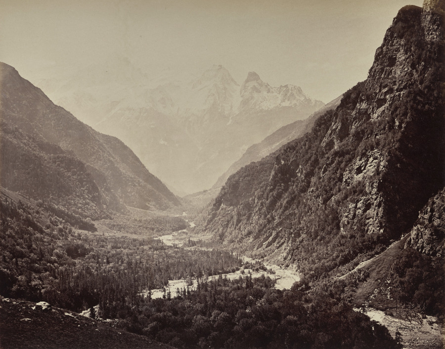 The Upper Himmalayahs. View of Valley from Fallaldasa with Srikanta Peaks in the Distance