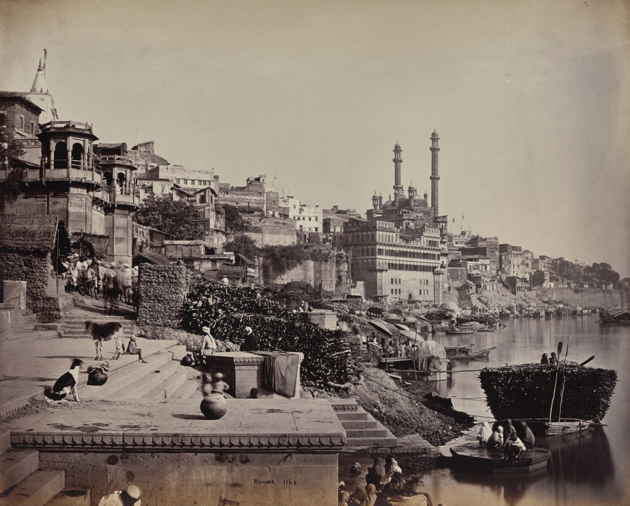 The City of Benares, on the Ganges, View of the Great Mosque of A (?) and Adjoining Landing Places