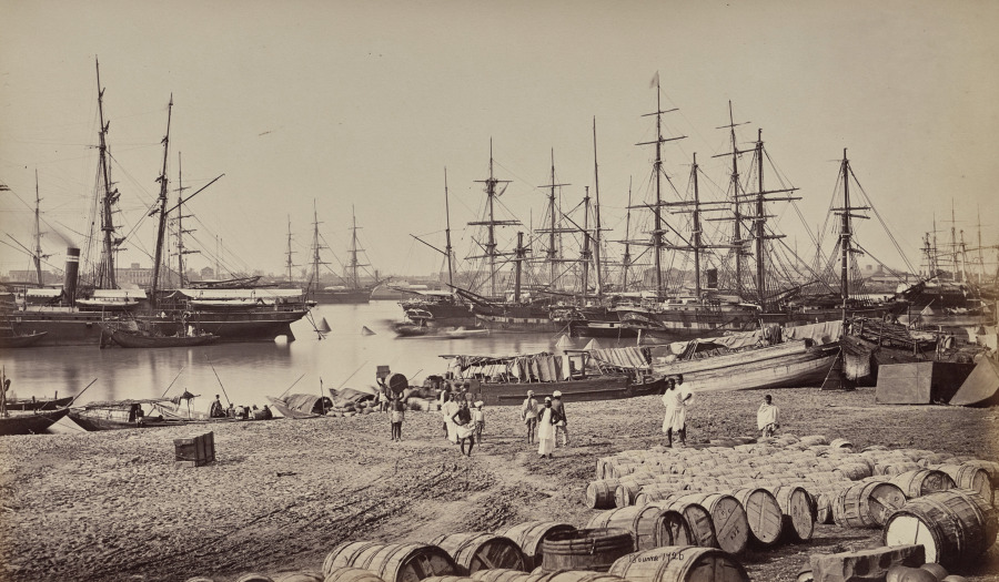 Calcutta. The Custom House Landing Place. Shipping in the River Hoogly