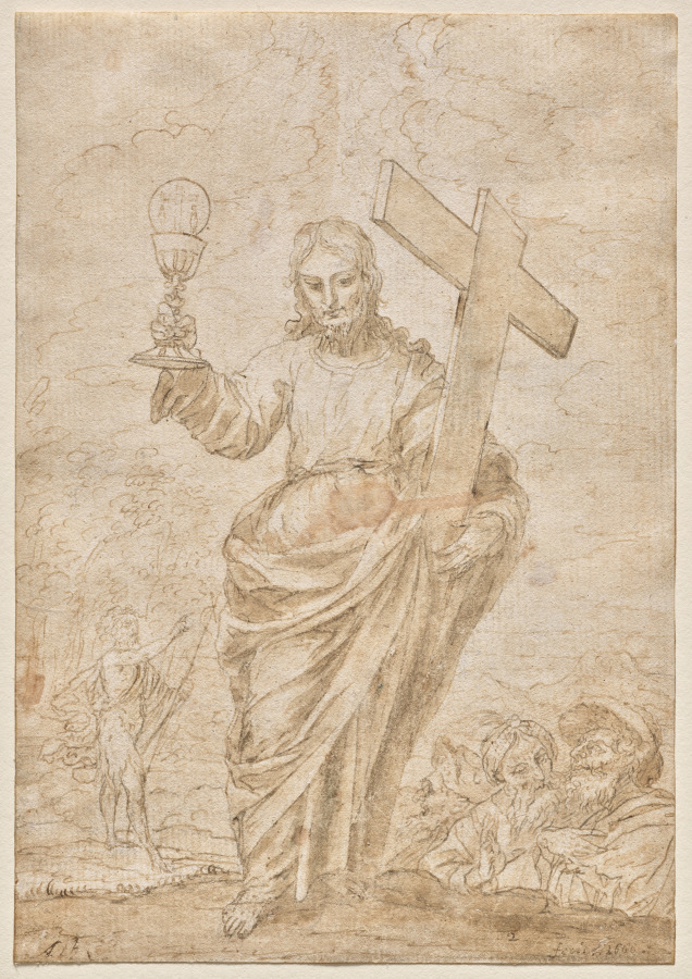 Christ Holding a Chalice and Cross (recto)