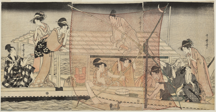 Net Fishing at Night on the Sumida River