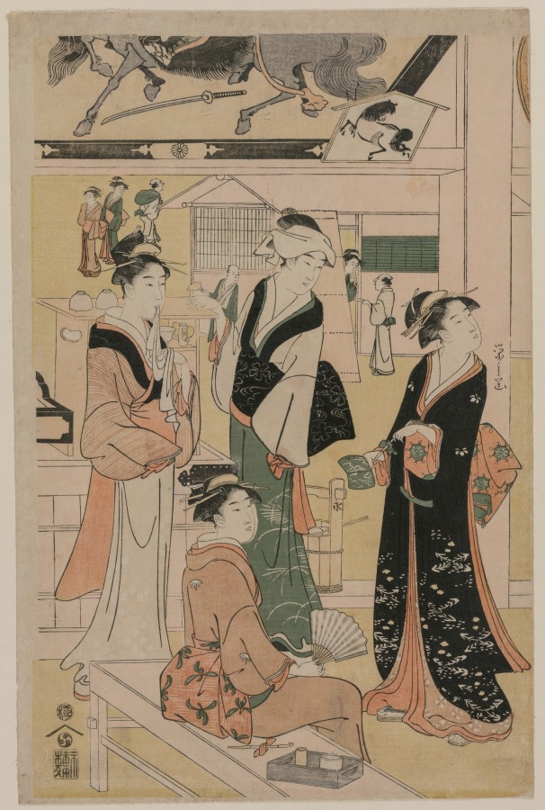 Print from Women Resting in the Votive Picture Hall at Asakusa