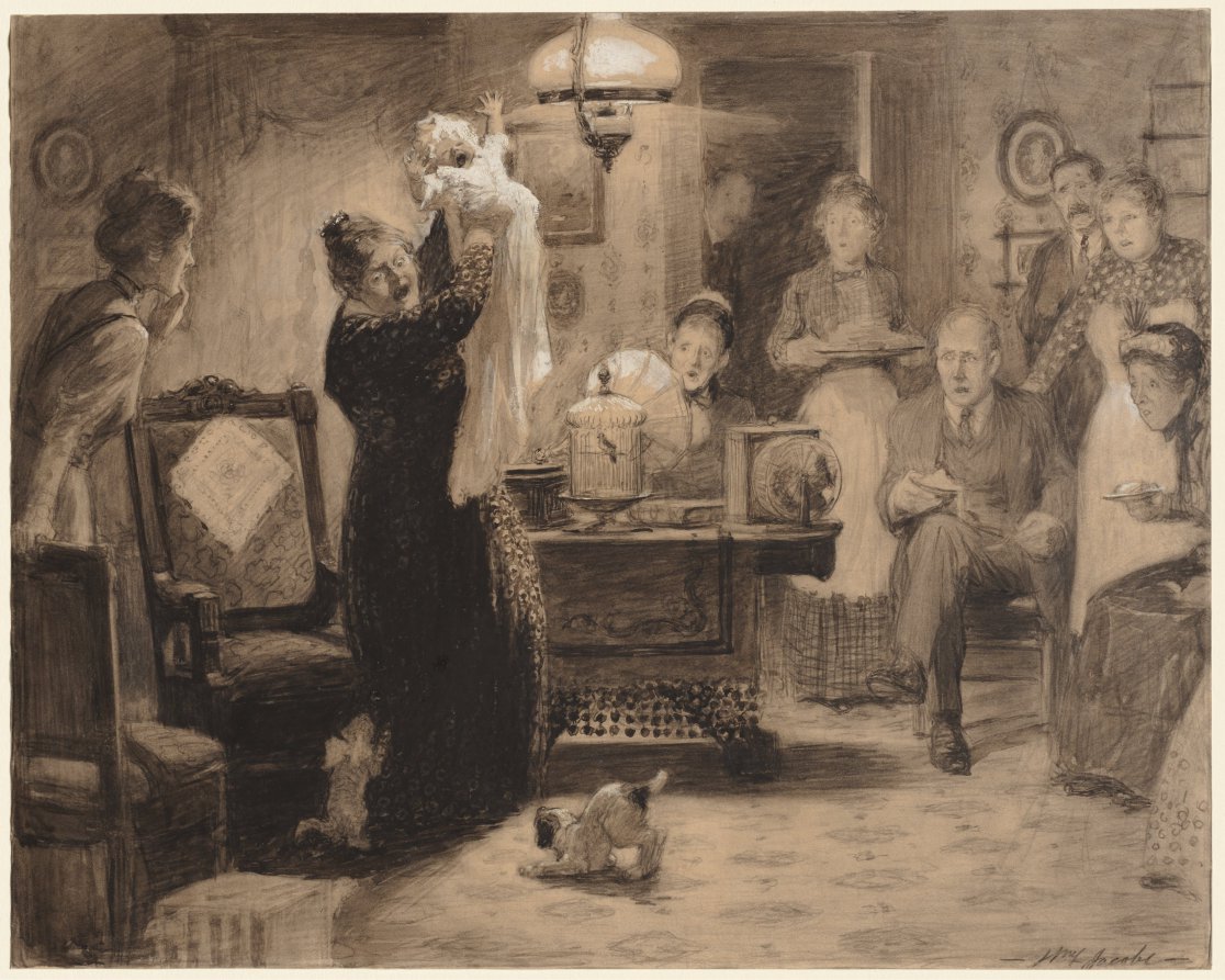 Sketch to illustration "The Stationary Baby"