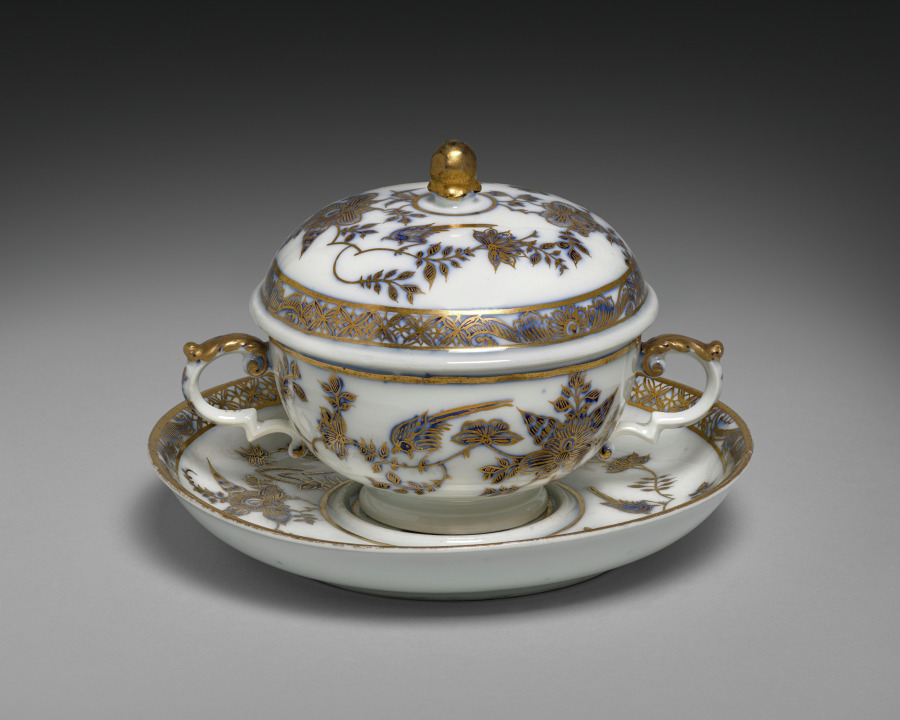 Covered Broth Bowl and Stand