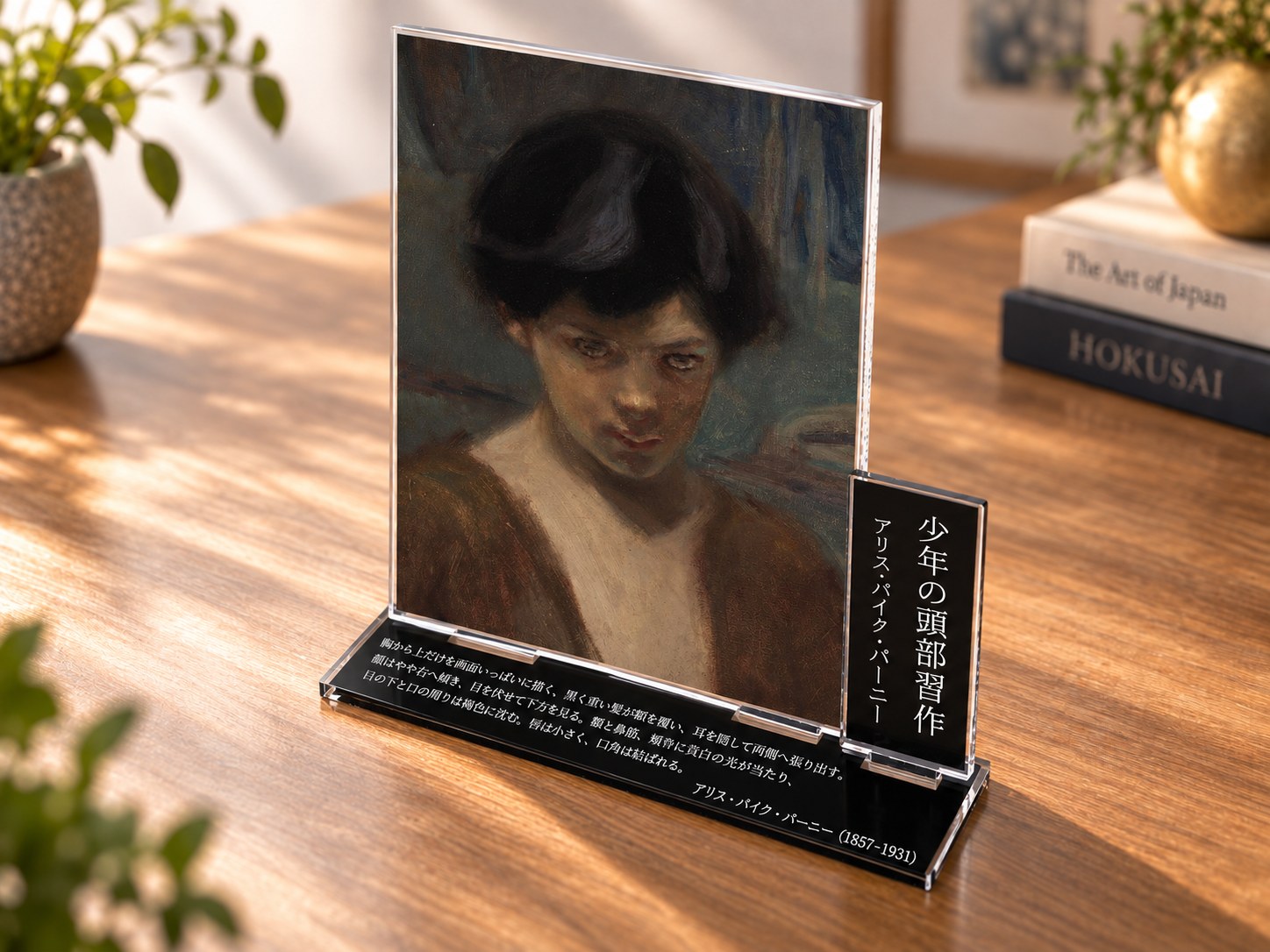 少年の頭部習作 — 卓上アクリル画廊(angle)