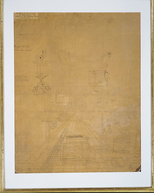 Perspective Drawing for the "Chess Players"