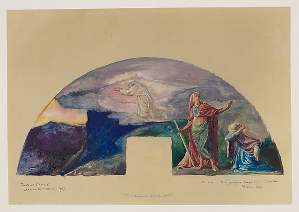 The Moral and Divine Law: Moses Receives the Law on Mount Sinai; Color Study for Mural, Supreme Court Room, Minnesota State Capitol, Saint Paul