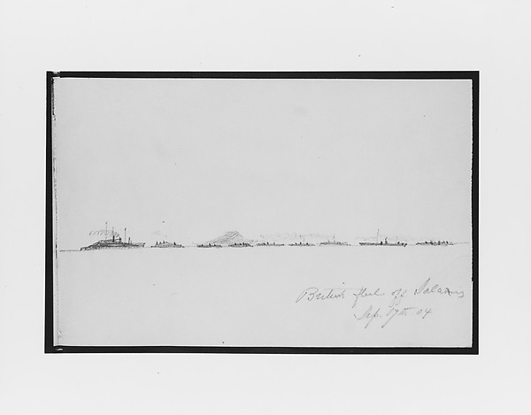 British Fleet off Salamis (from Sketchbook)