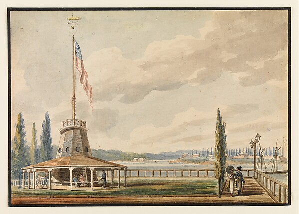 The Traveler's First View of New York—The Battery and Flagstaff
