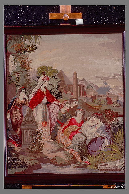 Needlework Picture: “The Finding of Moses in the River Nile”
