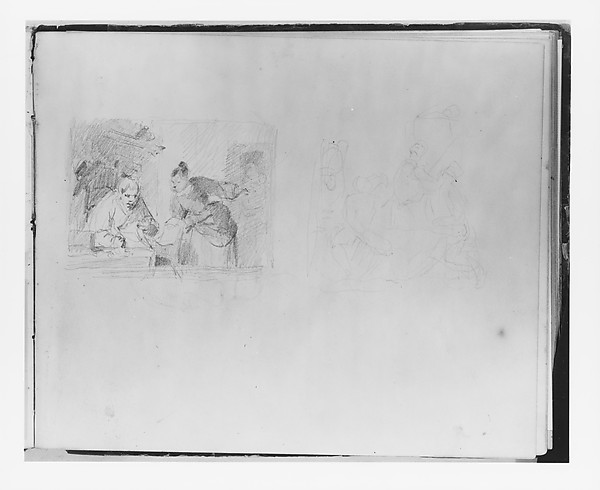 Two Sketches of Interior Scenes (from Sketchbook)