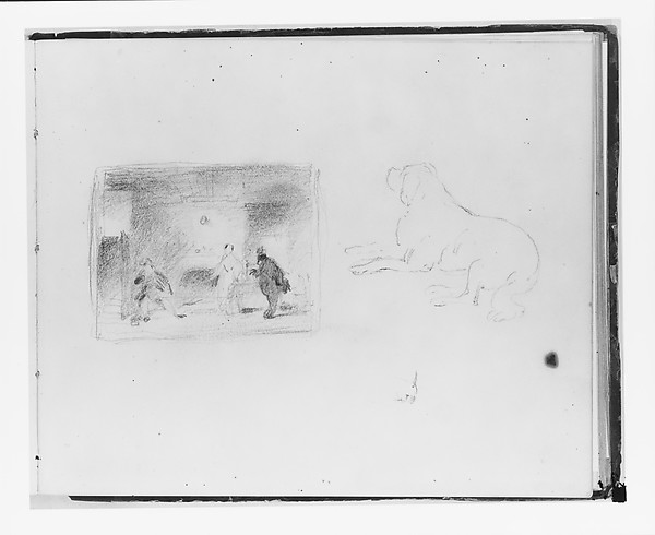 Study for the "City and Country Beaux"; Sketch of a Hound (from Sketchbook)
