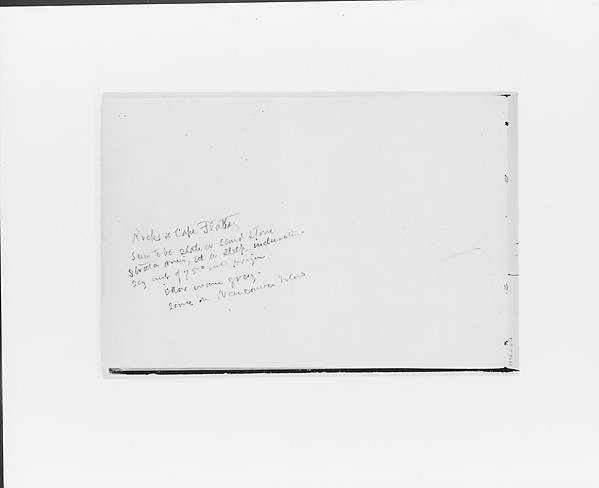 Inscription with description of rocks at Cape Flattery (from Sketchbook X)
