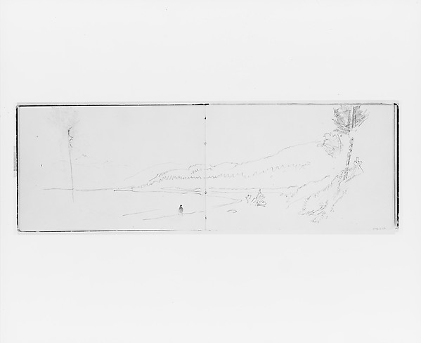 Bay, Hill, and Figure on Shore (from Sketchbook X)