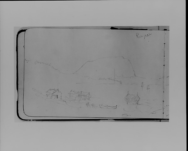 Bay Scene with Mountains and Boats (Red Rock?) (from Sketchbook)