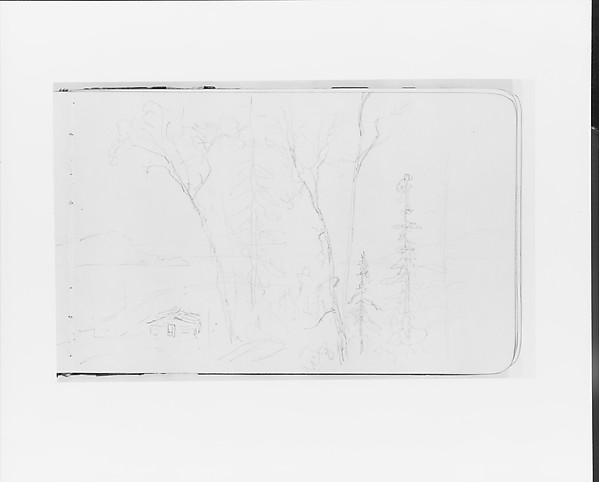 Landscape with Bay, Trees, and Mountains [Red Rock?] (from Sketchbook)
