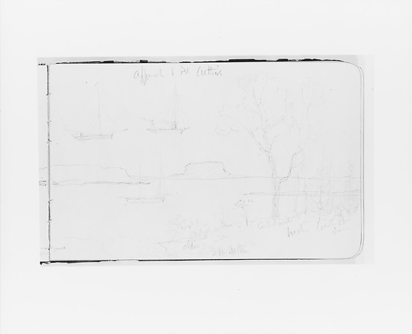 Bay Scene; Sketches of Two Boats (from Sketchbook)