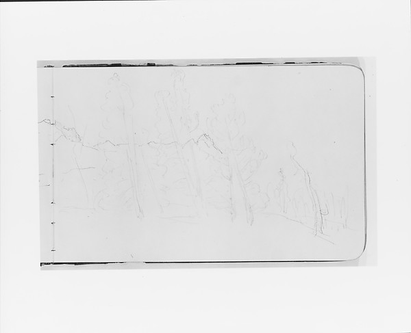 Mountain Landscape with Foreground Trees (from Sketchbook)