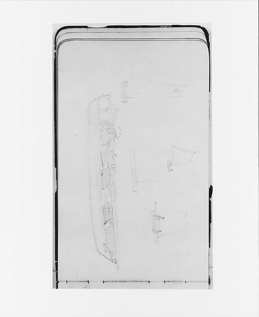 Sketches of a Canoe and Sailboats (from Sketchbook)