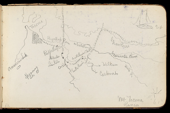 Map of Region Northwest of Mount Tacoma (from Sketchbook)