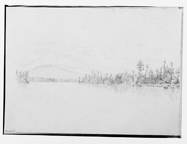View Across A Lake or River to Mountains (from Sketchbook)