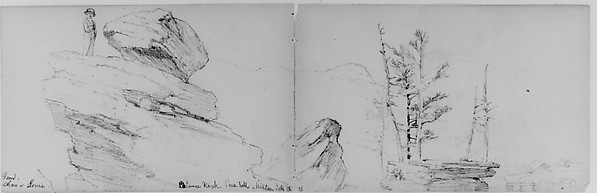 Balance Rock, Pine Hill, Walton, 1871 (from Sketchbook)