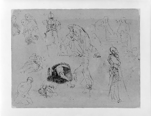 Figure Studies after Rembrandt Etchings (from Sketchbook)