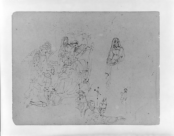 Composition Sketch for an Adoration of the Magi [?] and A Bishop Blessing [Marriage at Bolsena?] (from Sketchbook)