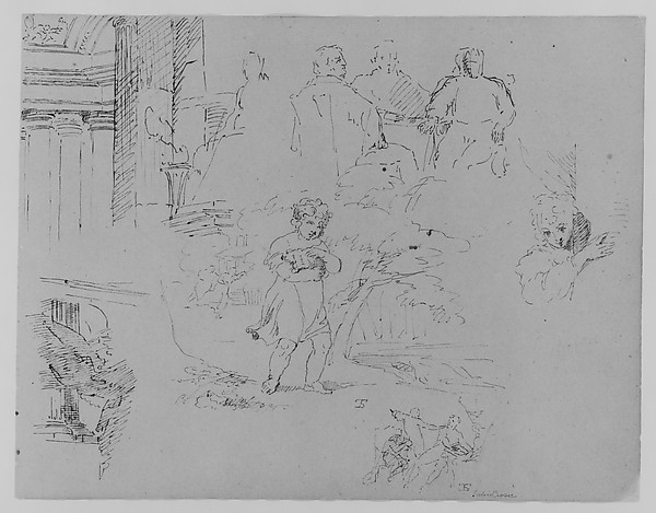 Three Graces (Primavera?) (Botticelli?); Dying Figure; Figure with a Bow (from Sketchbook)