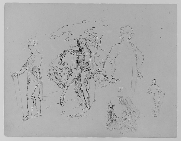 Charles I, after Van Dyke Dismounted Equestrian Portrait; Colonel George Kitts Coussmaker, after Reynolds (from Sketchbook)